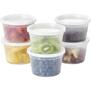 [48Set - 16oz.]Plastic Deli Food Storage Containers With Plastic Lids, Disposable togo containers for soup, Meal Prep, Slime|| Stackable| Leakproof| Microwave| Dishwasher| Freezer Safe