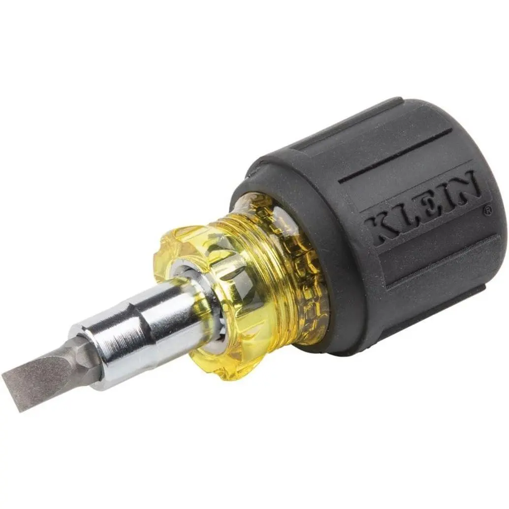32561 Multi-Bit Screwdriver/Nut Driver, 6-in-1 Stubby Screwdriver with 2 Phillips, 2 Slotted, 2 Nut Drivers