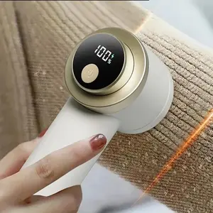 Portable Handheld Electric Lint Remover Tool, Rechargeable Household Fabric Shaver with Digital LED Display, 6-Blade Fuzz Remover for Clothes, Furniture, Sweaters and Sofas