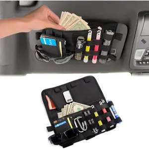Molle Viewfinder Panel Organizer Tactical Car Sun View Molle Webbing Compatible Elastic Slots Vehicle Viewer Storage Holder Pouch for All Vehicle