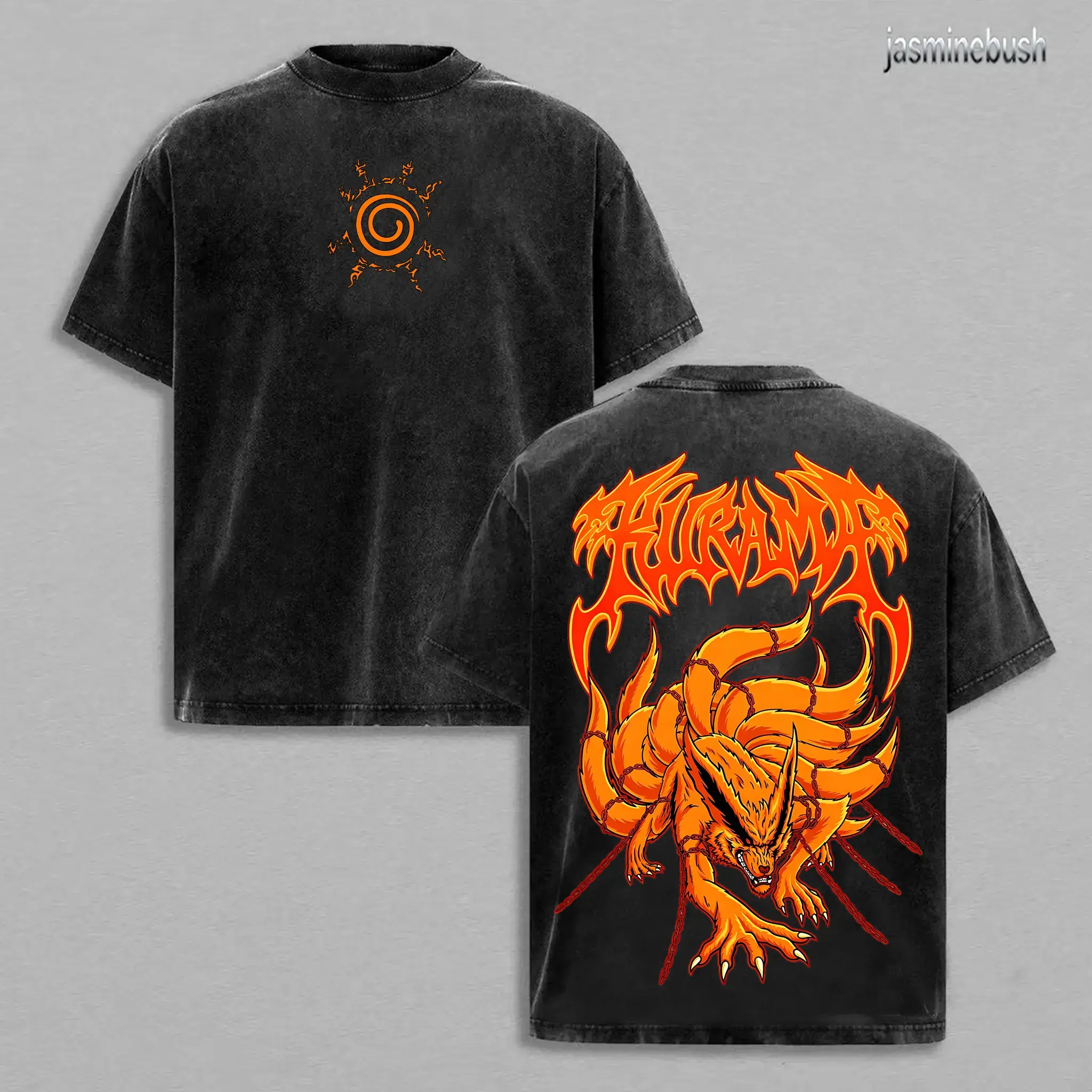 Limited Edition JINCHURIKI KURAMA NINE TAILED FOX- Naruto Double Printed Uniex Oversized Naruto Merch Naruto Washed Tee Anime Manga Lightweight Gift For Man , Kurama Shirt , Naruto Merch