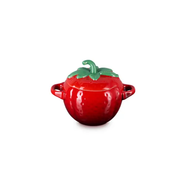 Le Creuset Strawberry-Shaped Enamel Cocotte, Fruit-Themed Oven-Safe Enamel Pot with Tight-Fitting Lid, Oven-Safe Pots, Tight-Fitting Lid Pots