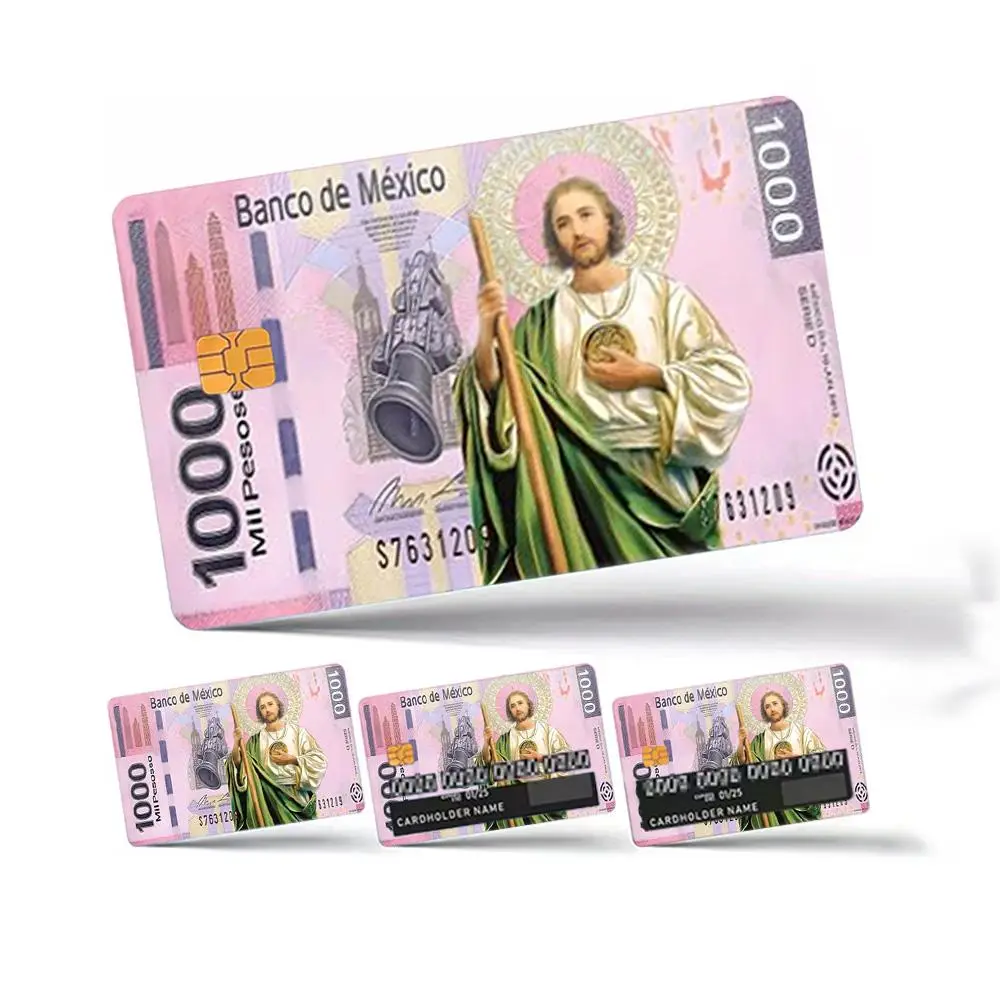 Jesus Pattern Credit Card Skin Sticker, 4 Counts/set Ultra-thin Waterproof Scratch Resistant Card Sticker, Personalized Bank Card Skin Protector