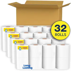 1000 Toilet Paper 32 Rolls Septic-Safe 1-Ply Toilet Tissue Essential Bulk Solution for Everyday Use
