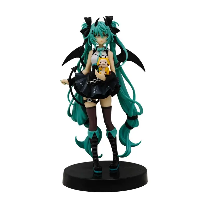 Hatsune Miku Anime Action Figure, Cute Devil Miku Bear Model, Secondary Dimension Collectible Ornament, Ideal Gift for Fans, PVC Action Figure, Collectible Figurine