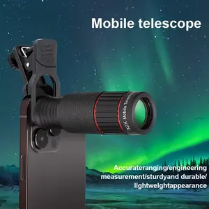 Portable 32x Zoom Phone Camera Lens with Universal Phone Clip, HD Optical Lens, Compatible with Most Smartphones, Durable Rubber Material