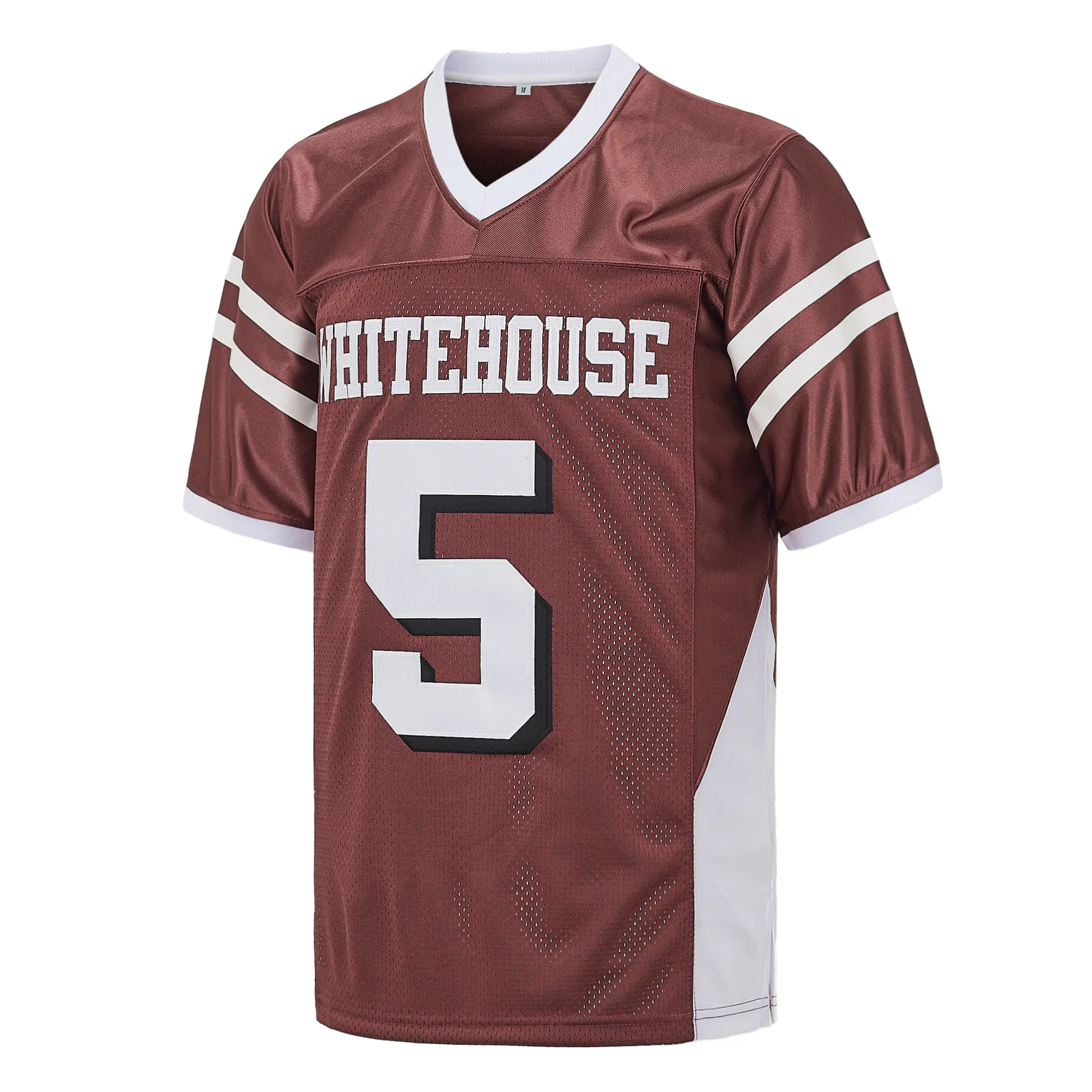 Maroon High School Football Jersey, Embroidered Whitehouse #5 Athletic Team Uniform for Men, Sizes S-3XL, Football Jerseys