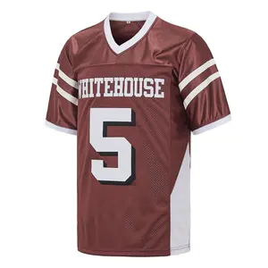 High School  Mahomes #5 Maroon Football Uniform Embroidery S~3XL seahawks rivalries