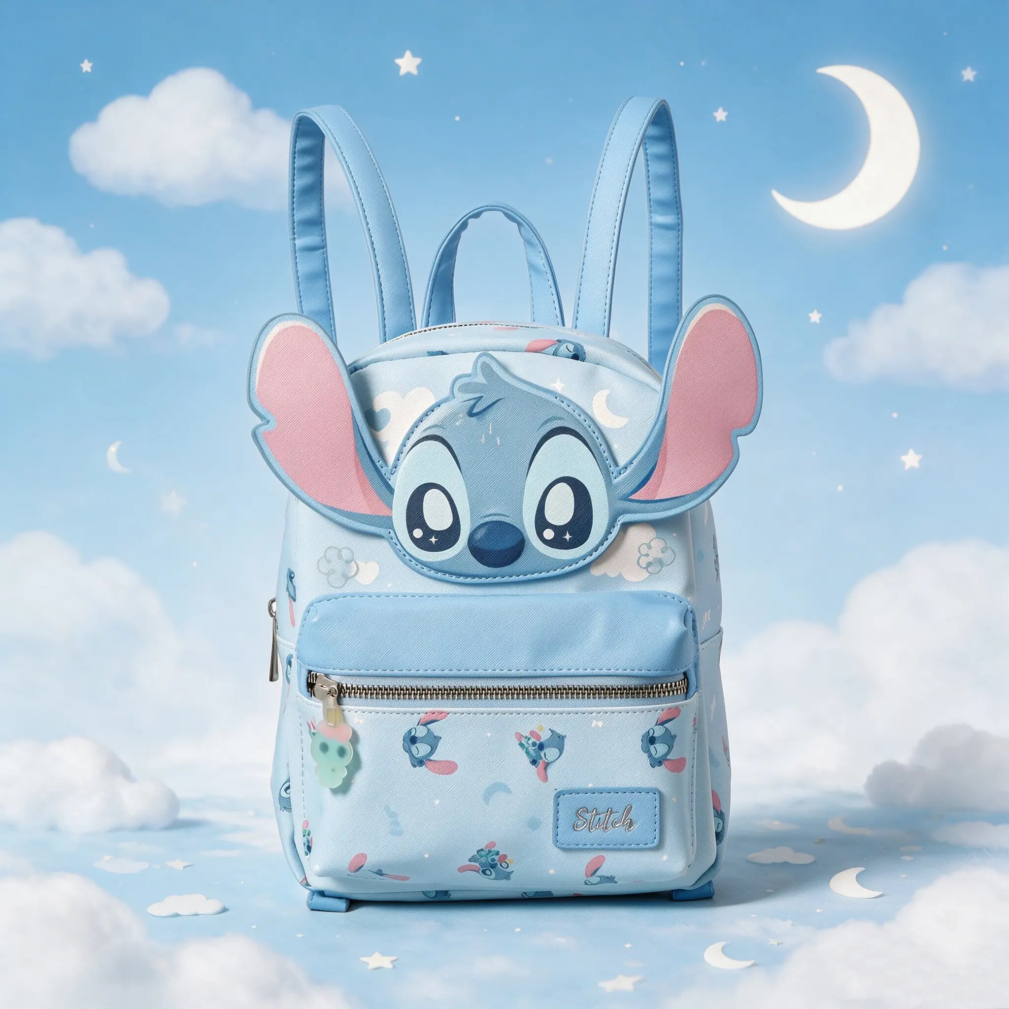 [Back to school]MINISO x Disney Stitch 3D Backpack | Lightweight School Backpack Bookbag for Kids, Travel & Everyday Use