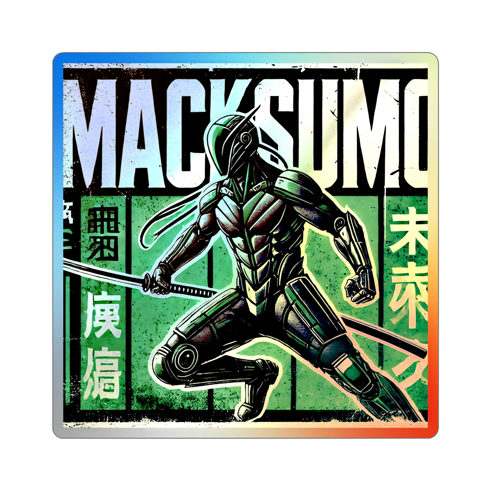 Cyborg Ninja Mack Holographic Die-cut Stickers
