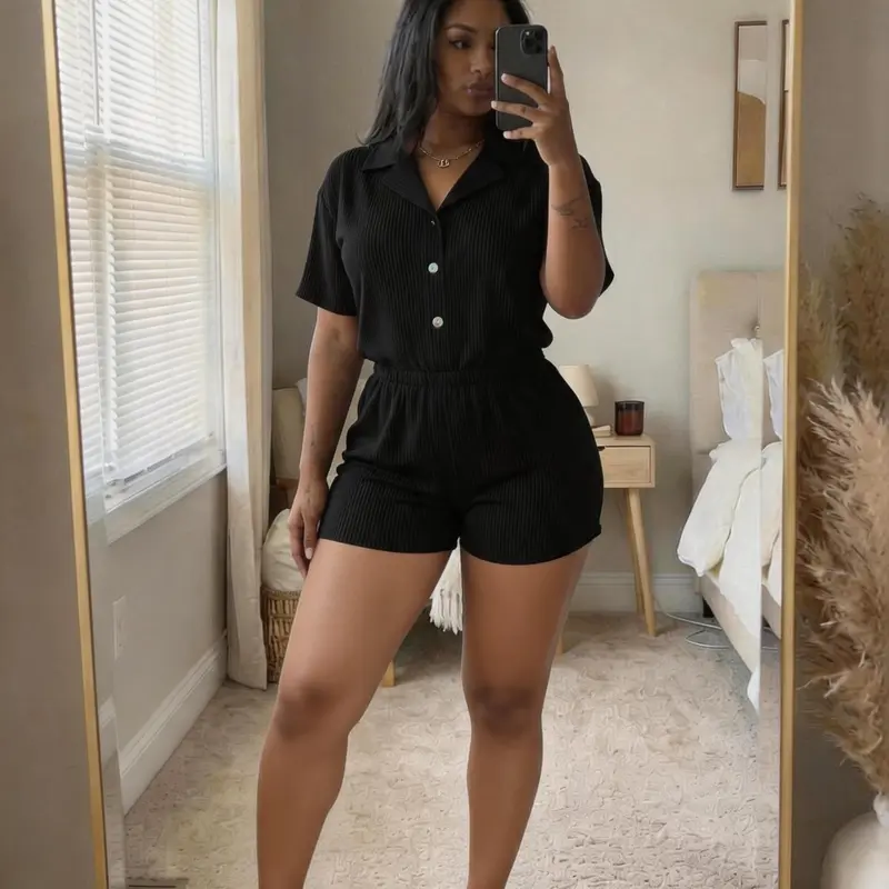 Women's 2026 Summer Oversized 2-Piece Short Sleeve Top & High-Waist Shorts, Womenswear Casual Lounge Outfit with Comfortable Fabric