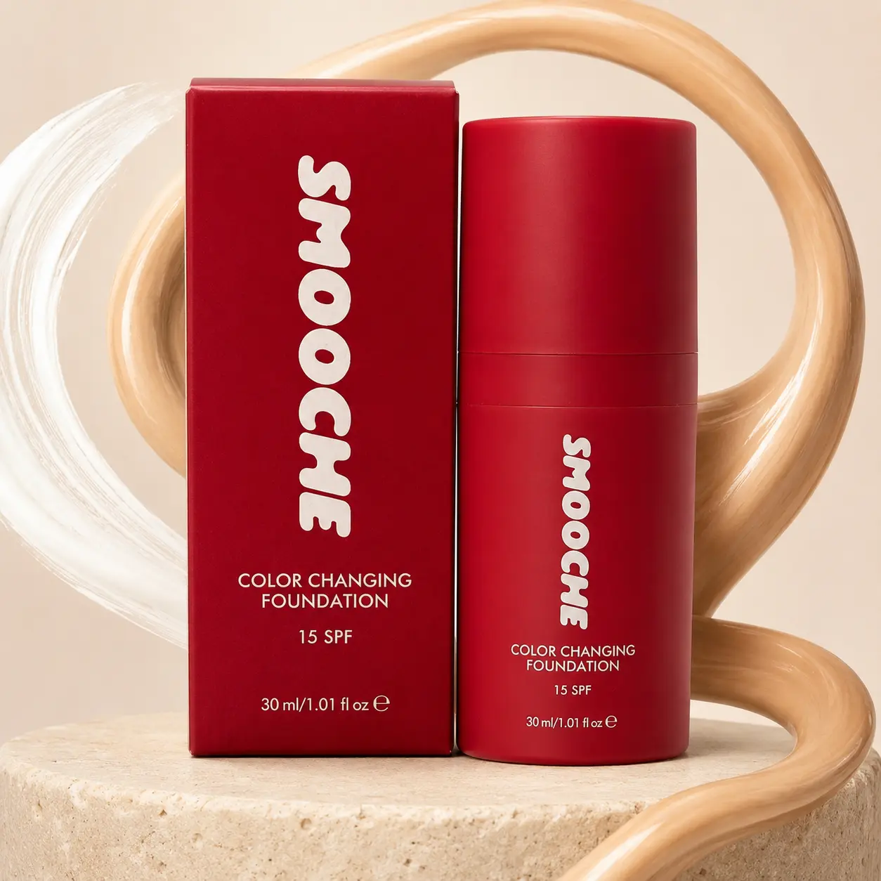 Color Changing Foundation SPF15, Skin‑Tone‑Matching Adaptive Liquid Foundation, Lightweight Buildable, Vegan & Cruelty‑Free, for All Skin Tones Everyday Face Makeup, 30ml
