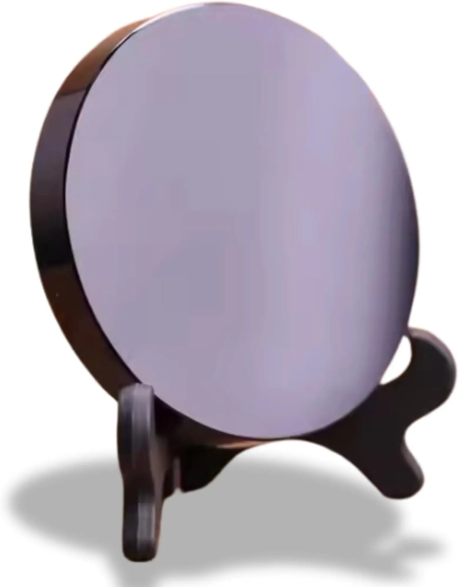 Natural Black Obsidian Scrying Mirror - Healing Crystals for Witchcraft, Divination, Meditation, Crystal Decor with Wooden Stand- 3.15"