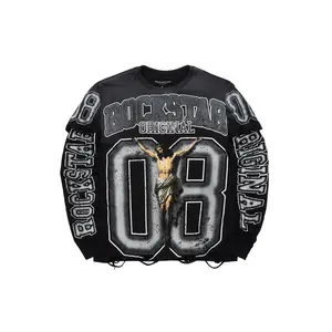 Tariqa Black/White Double Layer Graphic T-Shirt