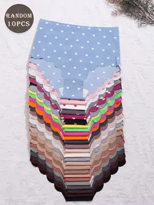Women's High Waist Comfortable One-Piece Thong Panties, Random Colors, 10 Pieces Set, Casual Fitted Style, All Seasons Wear, Casual Comfy Panties, High Waisted Knicker