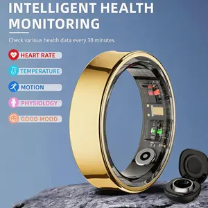 Sleek Fitness Smart Ring – Continuous Heart Rate, Body Temperature & Sleep Tracking, Stress Management & Cycle Reminder, Auto Activity Detection, Universal Compatibility, IP68 Waterproof, No Monthly Subscription, Fashionable & Versatile Style