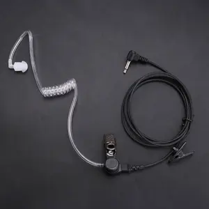 Transparent Flexible Acoustic Tube Earphone with 3.5mm Mono Jack for Walkie-talkies 1-meter Cable Noise Reduction Radiation Protection