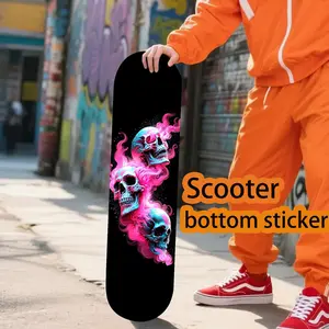 1 piece of street crazy trend skull, skateboard sticker - creative personality cool self-adhesive four-wheel skateboard sticker