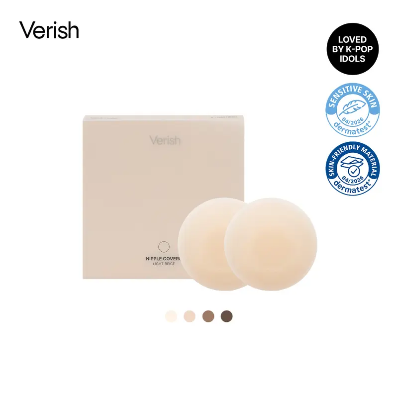 [VERISH] Nipple Cover - Reusable Full Coverage Multi-Color Silicone Adhesive Nipple Stickers for Women - Seamless Round Pasties for Dresses Swimwear & T-Shirts