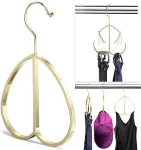 Multipurpose Closet Hangers- Tie and Belt Hanger for Closet- Ideal for Storing Belts, Ties, Scarfs, Baseball Hats, Purses & More-  Space Saving Belt Organizer for Wardrobe