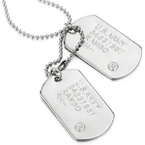 Vintage Military Dog Tags – Two-Piece Necklace with Classic Ball Chain