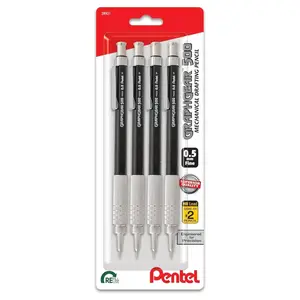 Pentel GraphGear 500 Mechanical Pencil, 0.5mm, 4-Pack, Stationery Office Supplies for Computers & Office Equipment Use (Mechanical Writing Tools), Mechanical Pencil Pencils