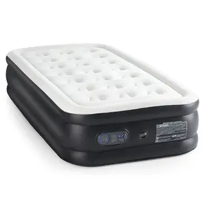 Air Mattress - Inflatable Blow Up Mattress Airbed with Built-in High Capacity Pump Double Height Adjustable Non-Slip Bottom Comfortable Skin-Friendly Flocking Top