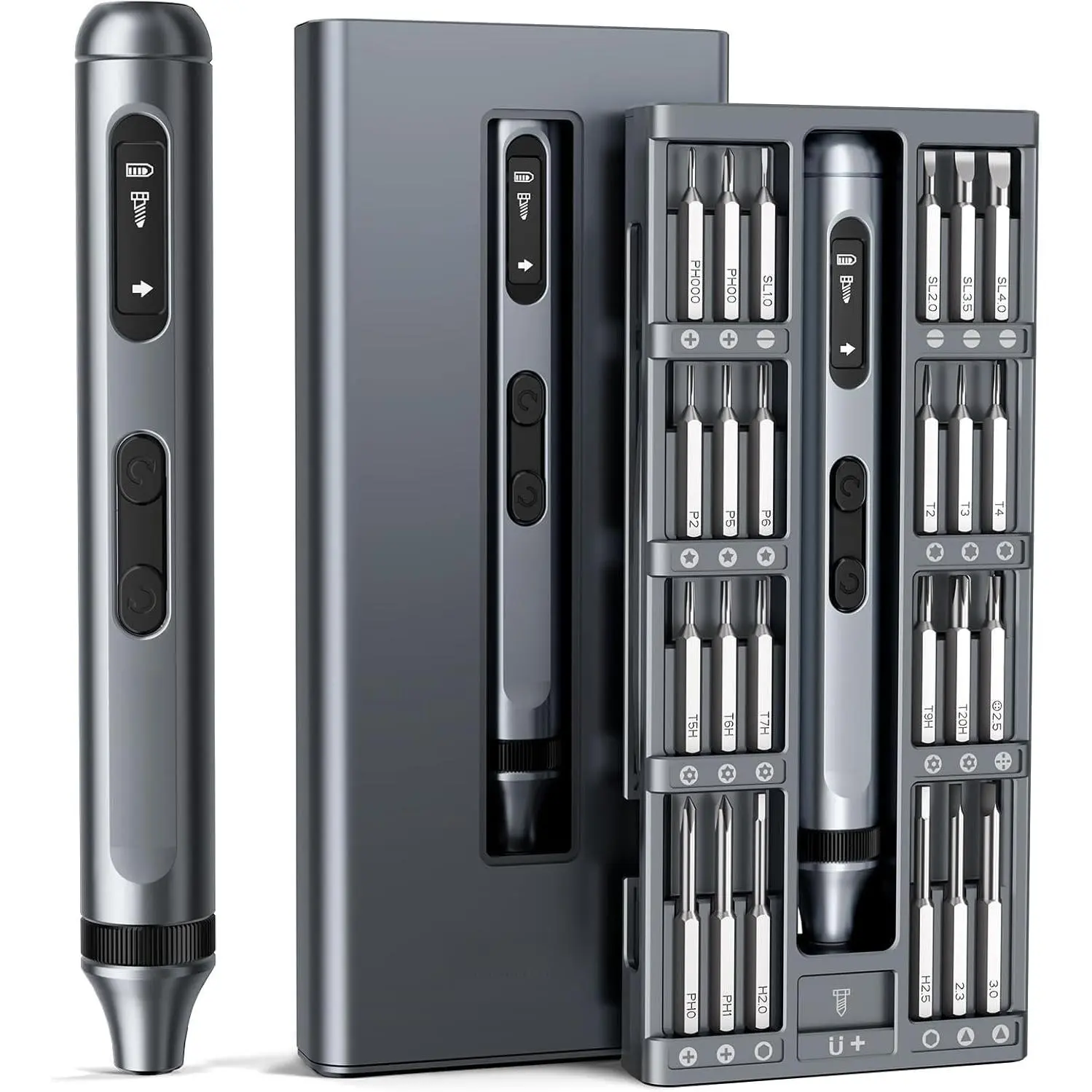 Mini Electric Screwdriver Set, 52 in 1 Precision Electric Screwdriver Cordless with 48 Magnetic Bits, Power Screwdriver Repair Tool Kit with Tweezers and Pry Bar, for Laptop Phone Electronics Repair