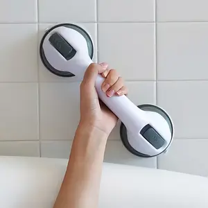 2pc Non-Slip Large Shower Handle For Bathroom, Punch-Free Traceless Glass Suction Handle, Powerful Suction Grip, Balance Aid Suitable for Tiles, Glass, and Hard Plastic