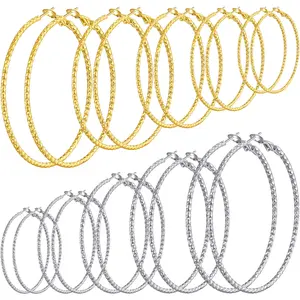 MIRACULOUS GARDEN Hypoallergenic Filigree Hoop Earrings for Women 14K Gold & Silver Plated 316L Stainless Steel Classic Lightweight Fashion Jewelry Set 2mm Thickness Sizes 30-70mm Comfortable Secure Clasp Gift Idea