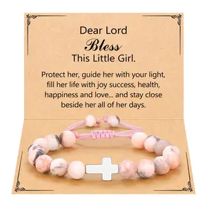 Baptism Gifts First Communion 1st Holy Confirmation Christening Religious Catholic Christian Easter Gifts for Kids Teens Teenage Teen Goddaughter Cross Bracelet