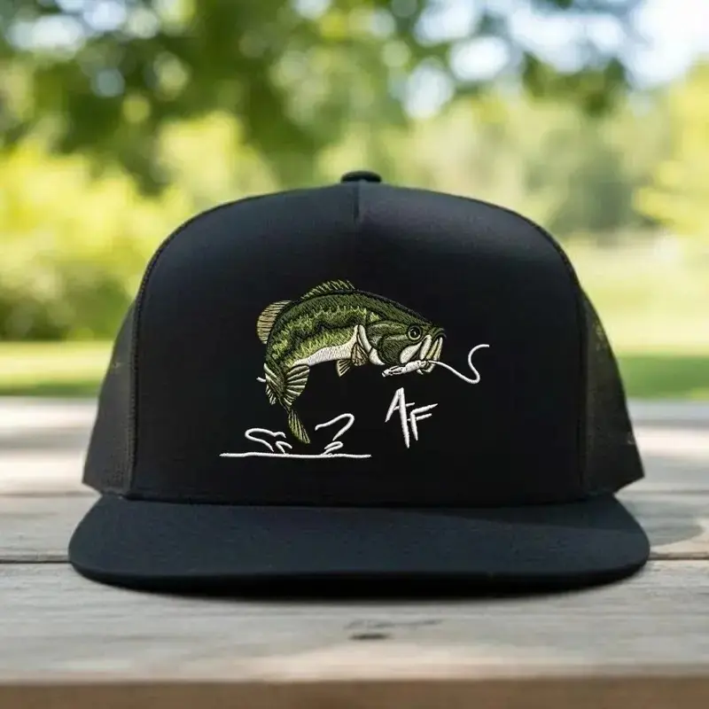 Fishing Trucker Hat | Outdoor Mesh Cap | Flat Bill Angler Fishing Cap Gift For Him