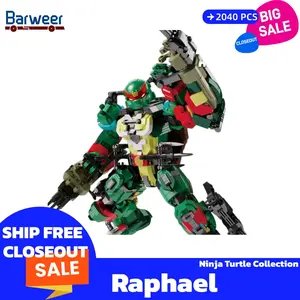 [BARWEER](SHIP FREE)Red Mecha Ninja Turtle: Raphael Movie & Game Turtle Collection