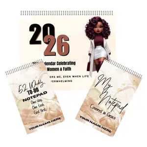 Faith Over Stress Christian Planner Set 2026 Calendar 52 Week To Do Notepad & Notes Notepad for Daily Reflection & Uplifting Affirmations