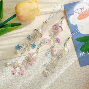 Dreamy Star Jellyfish designed mobile phone chain pendant, equipped with tassels, pentagrams, and heart themed headphone hangers, super easy to match Phone Charm