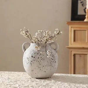 Rustic Farmhouse Ceramic Vase, Handmade Rustic Farmhouse Ceramic Bud Vase, Decorative Vase for Home Decor, Home Decor Supplies, Ornaments, Flower Arrangement Vase, Home Decor Accessory, Home Decoration