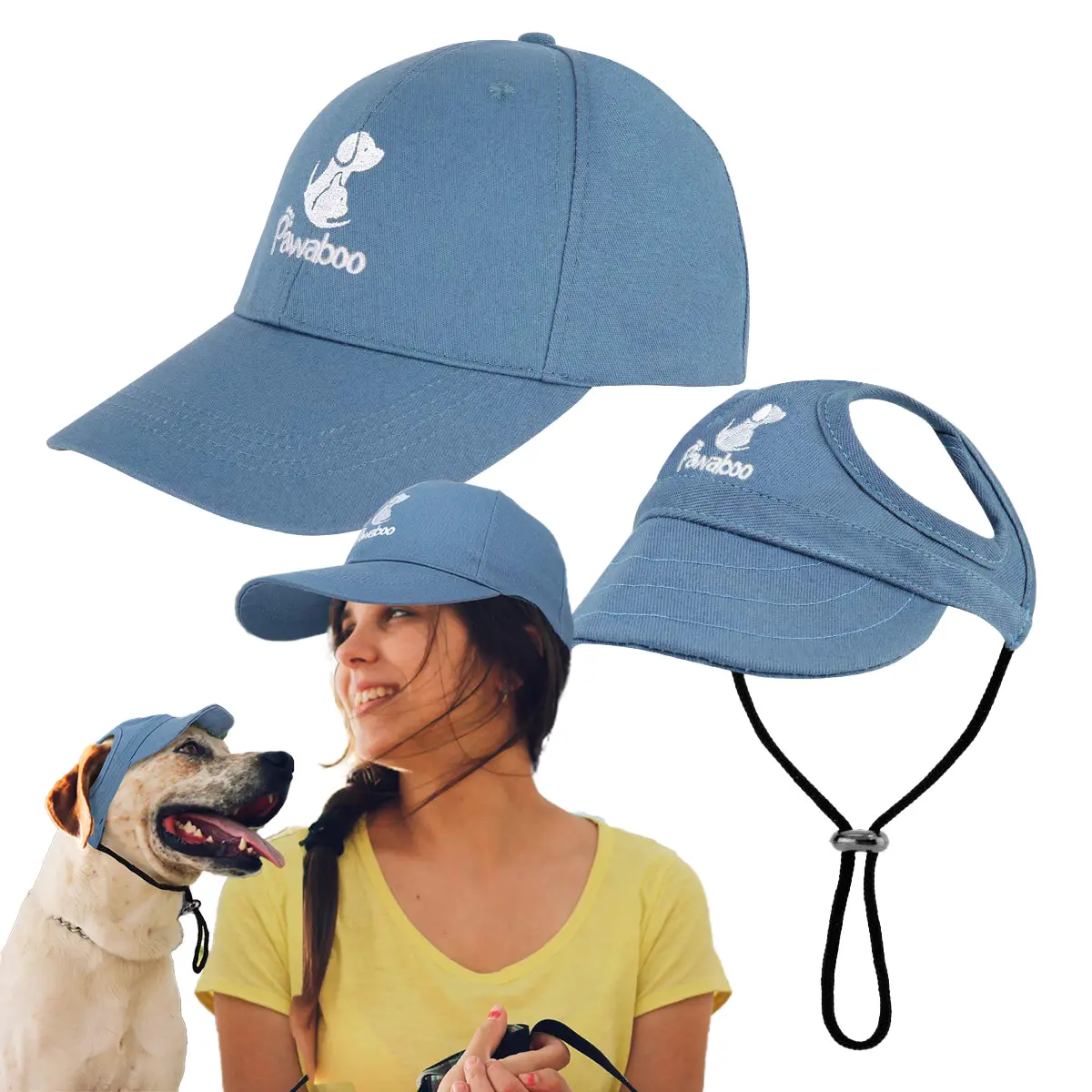 2PC Matching Owner & Dog Hat Set,Adjustable Baseball Cap,Pet's Mom/Dad Baseball Cap Set,Dog Visor Cap Sun Protection Hats with Ear Holes &Family Look Summer Gift Set,Gifts Dogaccessories Summer Outdoor Dog Fashion UV Protection