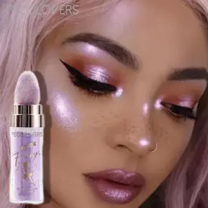 Sparkle Highlighter Powder,Long Lasting,Sponge Applicator,Waterproof High Gloss Highlighter,Everyday Use, Body Shimmer