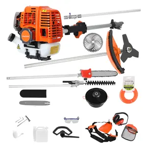 52CC Gas Weed Trimmer, Cordless Hedge Trimmer, 2-Stroke Brush Cutter, Handheld Chainsaw Hedge Pruner 6 in 1 Lawn Mower/2 in 1 Lawn Mower