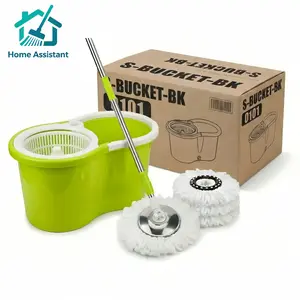 Spin Mop And Bucket With Wringer Set, 360° Mop And Bucket System With 3 Microfiber Mop Refills And 61" Extended Handle For Floor Cleaning(green） cleaner