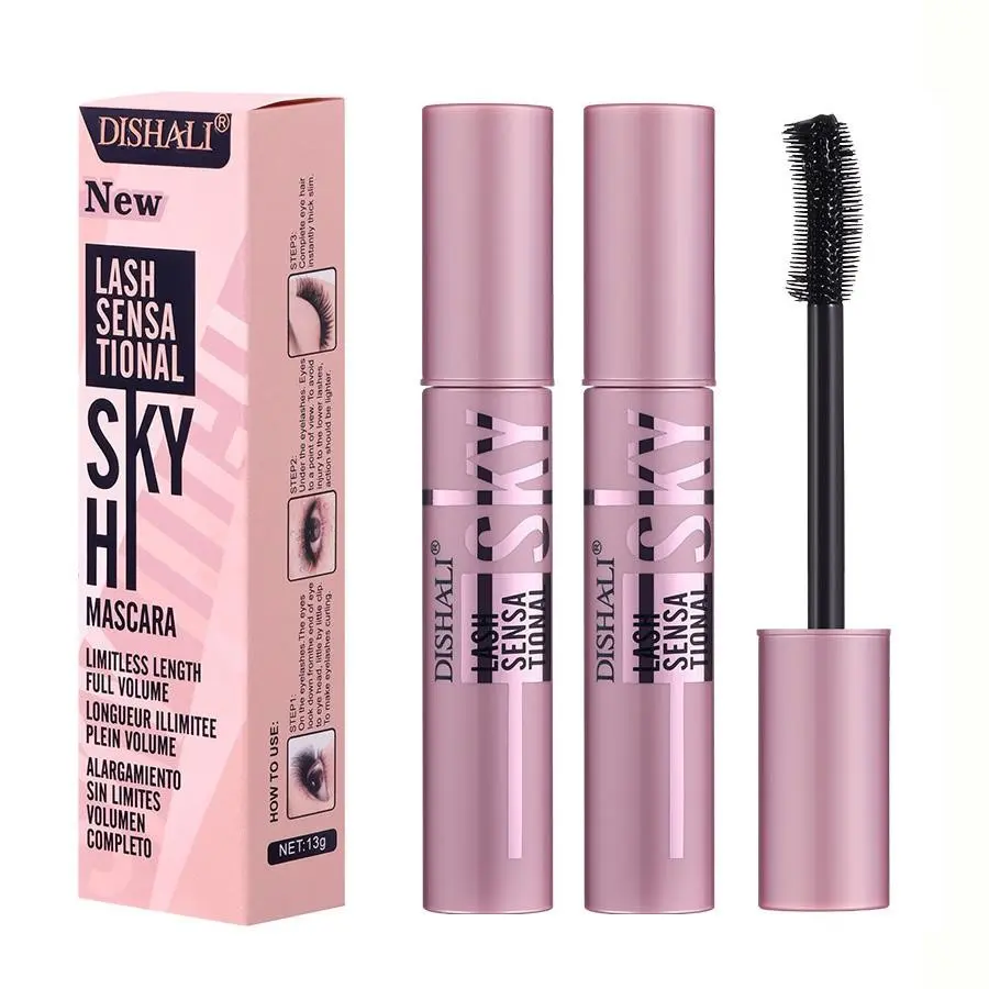 2-Pack Volumizing Makeup Mascara, Recommended Mascara, Waterproof Longlasting Smudge-Proof, Dense Long-Lasting Curl, Fine Brush for Short Lashes, Perfect for Parties, Dates and Travel, Voluminous Lengthening Mascara