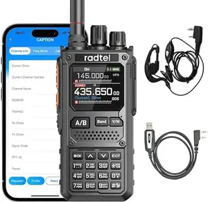 Radtel RT-920 Walkie Talkie 8W Long Range Programmable Bluetooth Two-Way Handheld Radio, SW MW LW CB 27MHz -126dBm Receive SSB AM FM Noise-Reduction NOAA (with Program Cable + Earphone)