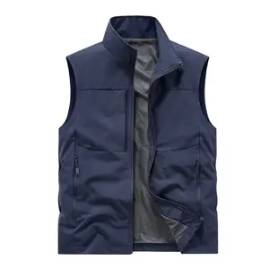 New Men’s Workwear Vest — Stand Collar Zip Design, Windproof & Wear-Resistant, Suitable for Commuting and Outdoor Use, Versatile Vest Jacket
