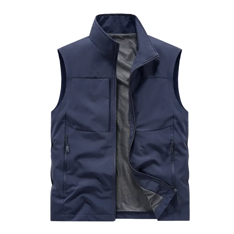 New Men’s Workwear Vest — Stand Collar Zip Design, Windproof & Wear-Resistant, Suitable for Commuting and Outdoor Use, Versatile Vest Jacket Gilet Work Vests Menswear