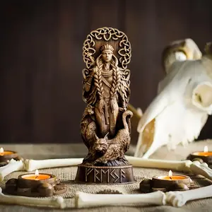 Nordic God Sculpture Viking Altar Ornament, Home Decor for Bar Cabinet Bookshelf Outdoor Garden, Perfect Gift Idea