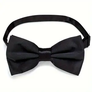2pcs Formal Tuxedo Black Bow Tie, Adjustable Bow Tie for Suit Uniform, Handmade Bow Ties