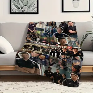 The Rookie Cozy Flannel Blanket Soft Warm Throw for Bed Sofa Movie Nights Comfortable Fans TV Binge Watching Relaxing