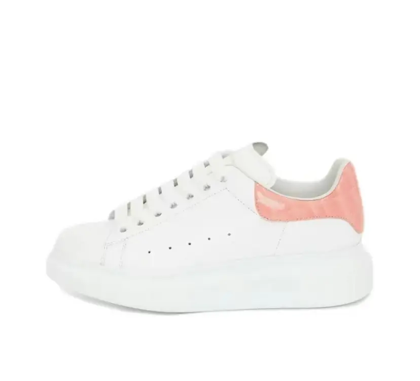Comfortable and versatile Sneaker,Patent PinkEmbossed Croco,Fashionable, lightweight, low-top casuasports shoes