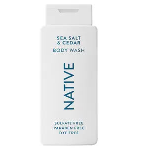 Native Body Wash Contains Naturally Derived Ingredients | For Women & Men, Sulfate, Paraben, & Dye Free Leaving Skin Soft and Hydrating | Sea Salt & Cedar 18 oz