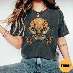 Luna Moth T-Shirt, Cottagecore & Goblincore Style, Comfort Color Shirts, mama t shirts, Nature Lover Shirt funny  shirts  women